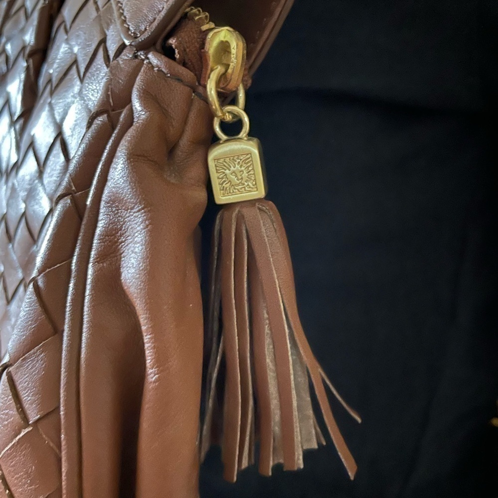 Anne Klein Bag Genuine Leather Purse Chain Shoulder Strap Bag Authentic Like NEW - Picture 11 of 15